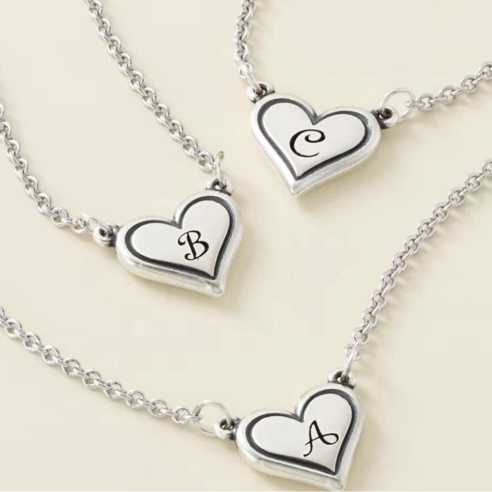 James Avery Sterling Silver Delicate Heart Initial Necklace